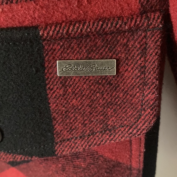 Eddie Bauer Buffalo Plaid Wool Blend Coat shacket field coat - Picture 3 of 4